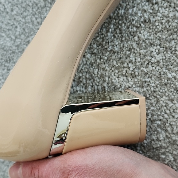 DKNY Patent Leather Nude Block Heels - Picture 6 of 8